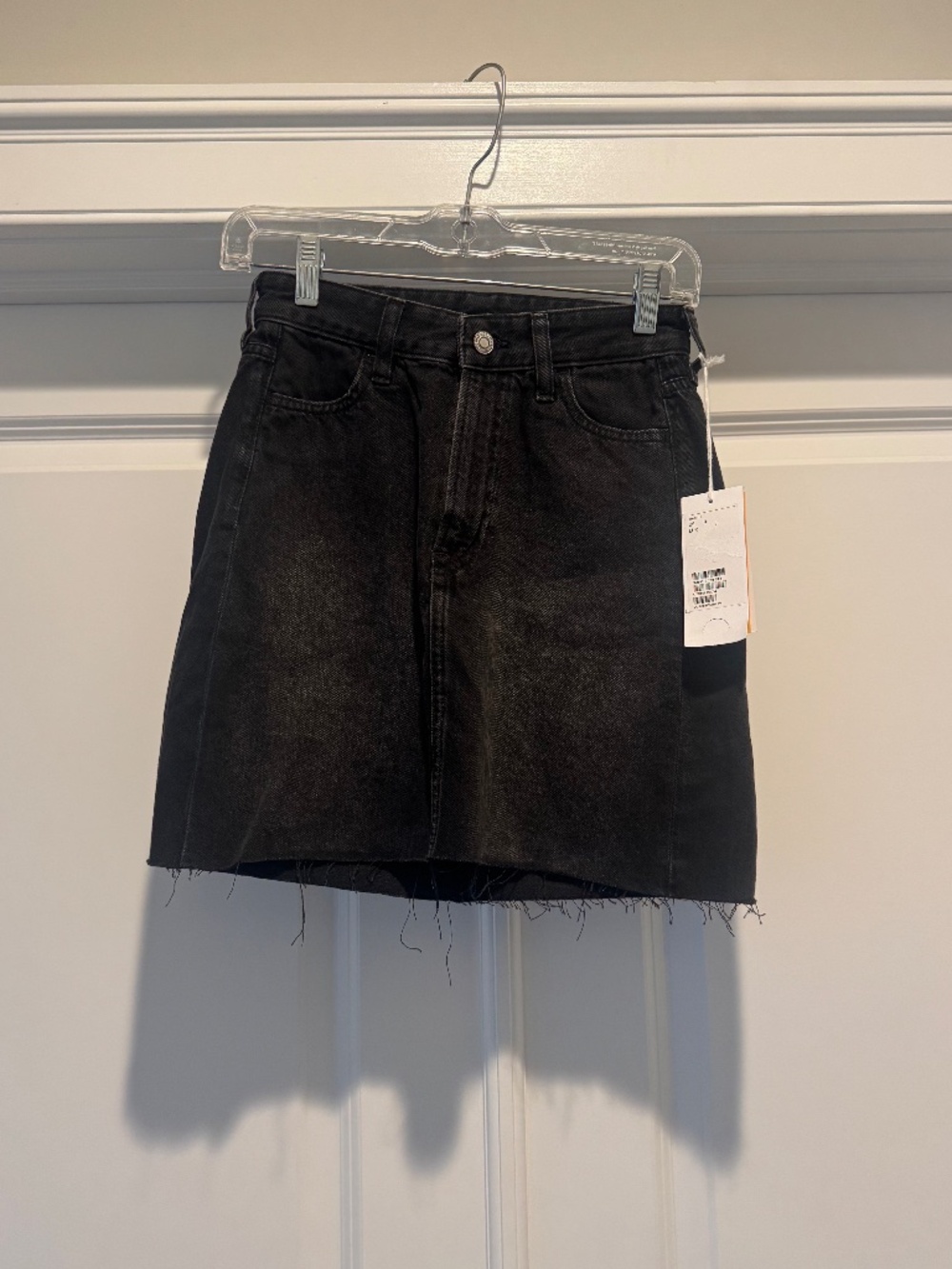 H&M Black Denim Mini Skirt